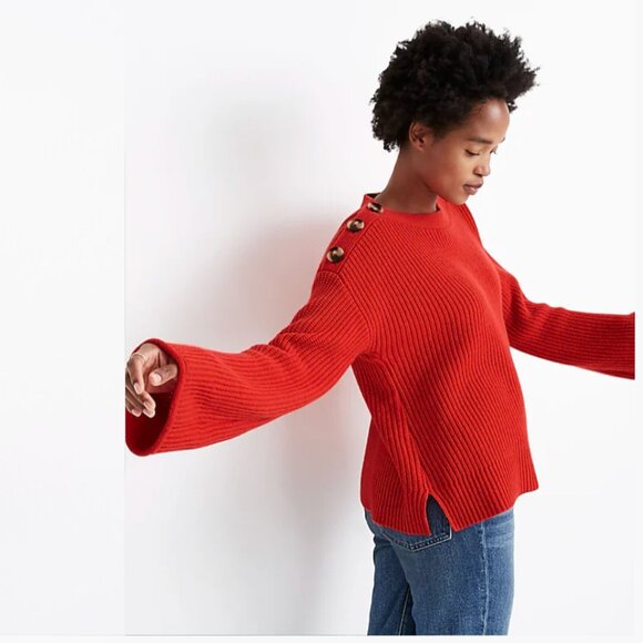 Madewell Red Calloway Boatneck Pullover Sweater - XS - Picture 8 of 8